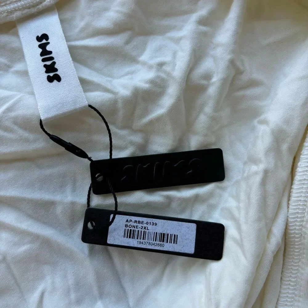 Skims Sleep Robe - Bone - Size 2x / Comfy Stretch Loungewear Kim Kardashian